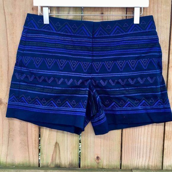 White House Black Market Pants - EUC WHBM Blue Embroidered Shorts